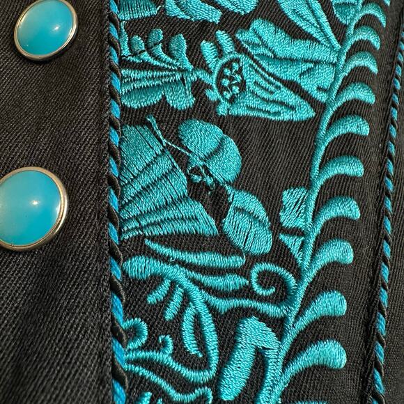 Lansky Bros. Floral Embroidered Rockabilly Western Pearl Snap Cowboy Shirt S - Picture 5 of 11